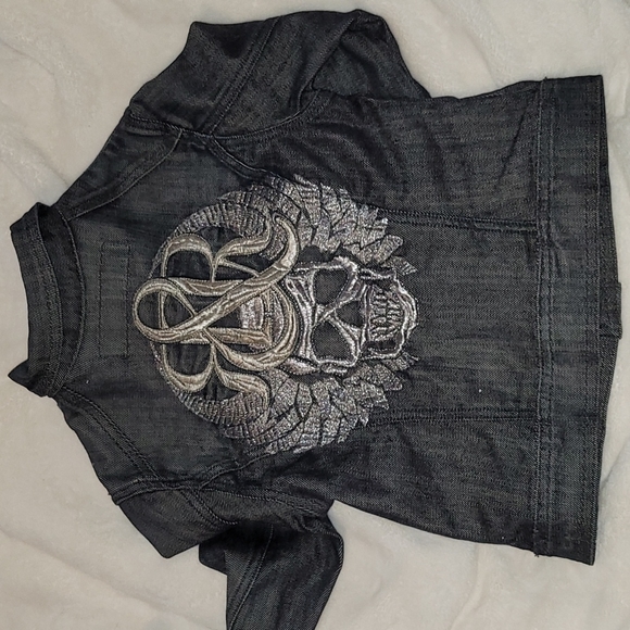 Rock & Republic Other - Skull Rock & Republic Denim Jacket Girl's Size 10